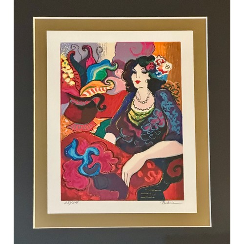 1379 - Patricia Govenesky (1961-) a pair of colourful limited edition screen prints, both of seated ladies,... 