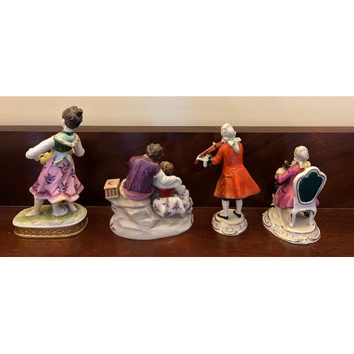 243 - Four various Continental porcelain figures to include Capodimonte. Tallest 17cm h.