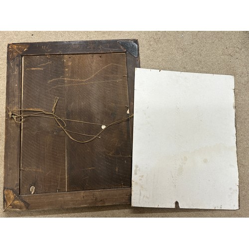 1398 - A pair of oleographs one framed 72cm h x 58.5cm w, image size 57cm h x 43.5cm w, one unframed 57cm h... 