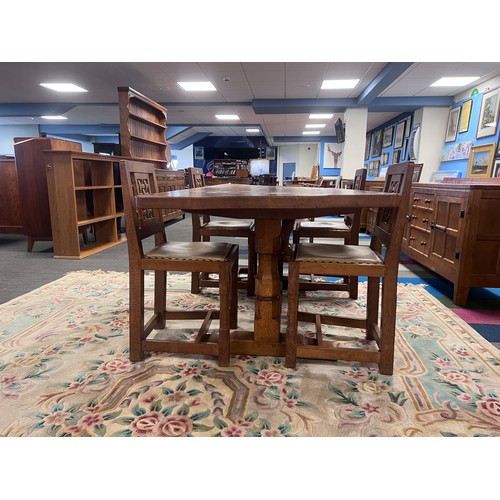 92 - Robert Mouseman Thompson English oak refectory dining table with adzed top. 183cm l x 86cm w x 74cm ... 