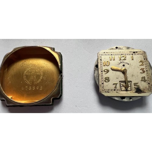 552 - A 14ct gold filled cased Lord Elgin wristwatch on expanding gold plated strap. Case 26mm. Stamped to... 