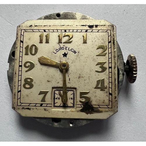 552 - A 14ct gold filled cased Lord Elgin wristwatch on expanding gold plated strap. Case 26mm. Stamped to... 