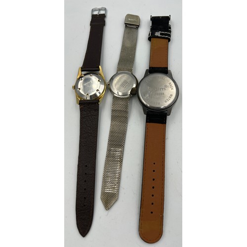 554 - Three vintage gentleman’s wristwatches to include Accurist, Sandoval and Quim.