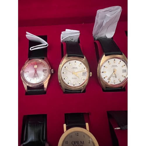 556 - A large collection of watches in case to include Vostok Komandirskie Submarine USSR, Accurist Shockm... 