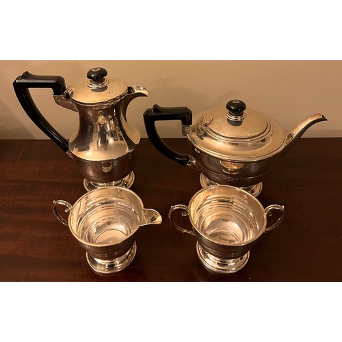 706 - Four piece silver tea service Birmingham 1936, maker H Pidduck & Sons. Total weight 1004gm.