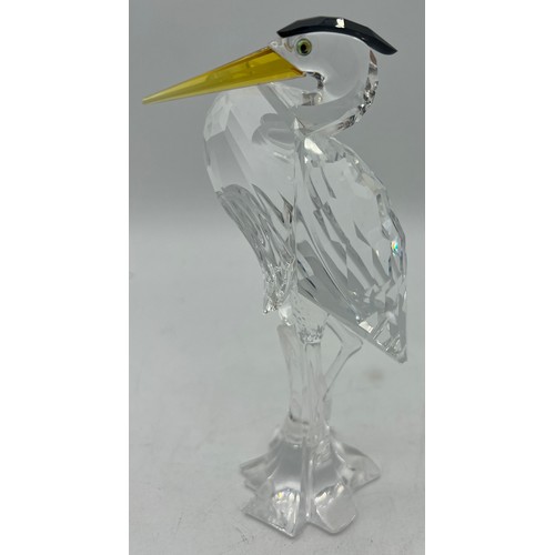 308 - Swarovski crystal grey heron 15cm h.