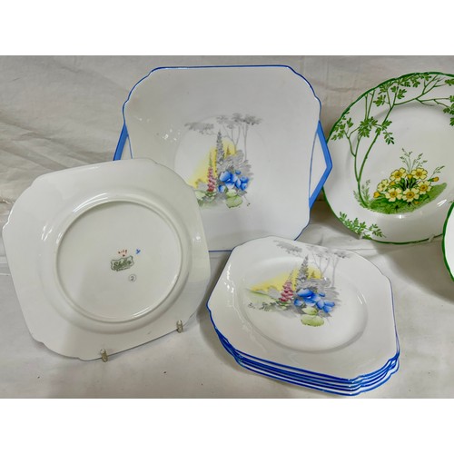 226 - A quantity of mixed fine bone china to include New Chelsea 'Primrose Dale' 8 x 20cm plate, 10 x 17.5... 