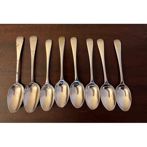 685 - Eight silver teaspoons, a set of six, Sheffield 1997, maker Walker and Hall, and two London 1829, ma... 