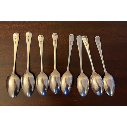 685 - Eight silver teaspoons, a set of six, Sheffield 1997, maker Walker and Hall, and two London 1829, ma... 