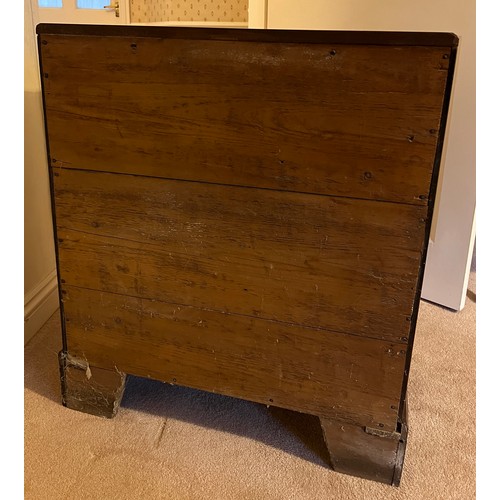 75 - An 18thC red walnut bachelor chest with brushing slide and caddy top. 67cm w x 39cm d x 76cm h