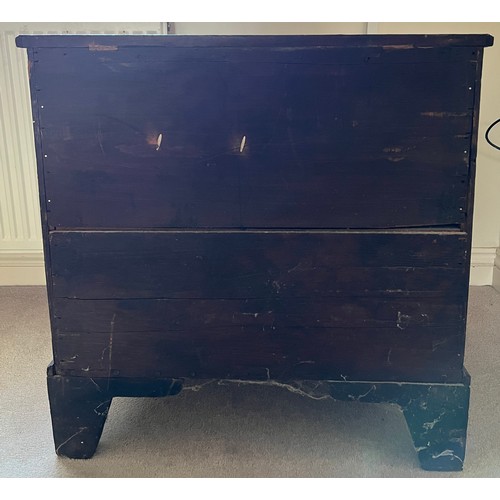 81 - Small oak chest with central door flanked by dummy drawers with others beneath. 63cm w x 44cm d x 64... 