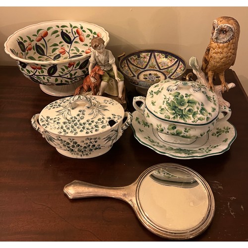 219 - Various ceramics etc to include W. Goebel Barn Owl 23cm h, Noritake bowl, Triade Capodimente figure,... 