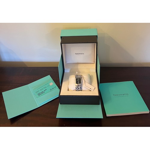 546 - A Tiffany Tesoro stainless steel ladies wristwatch, ref. Z6301.10.10A10AOOA, serial number T10009596... 