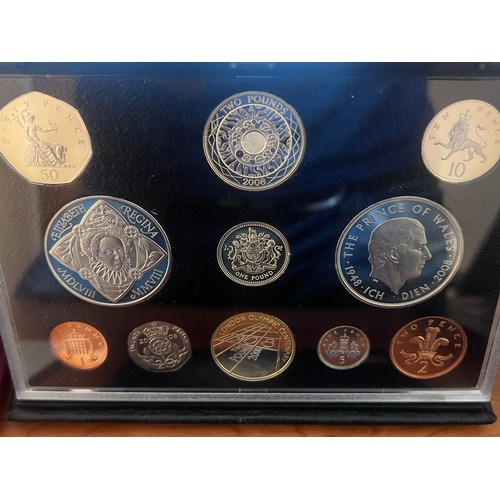 576 - Three cased sets of United Kingdom proof coins, limited editions issued by Royal Mint with accompany... 