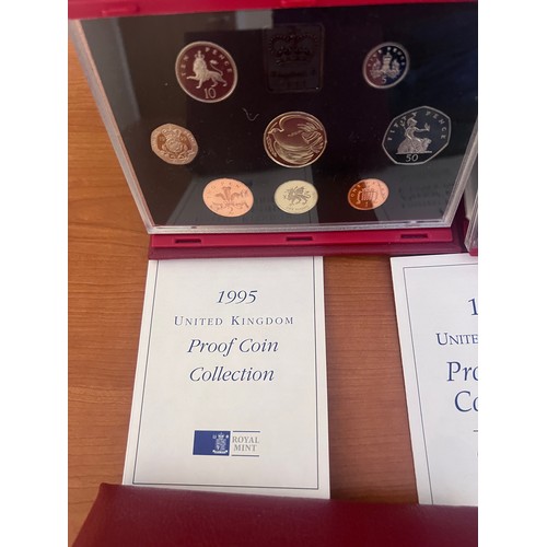 579 - Four cased sets of United Kingdom proof coins, limited editions issued by Royal Mint with accompanyi... 