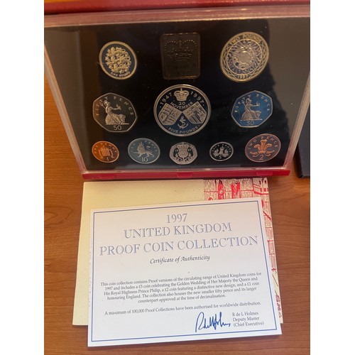 579 - Four cased sets of United Kingdom proof coins, limited editions issued by Royal Mint with accompanyi... 