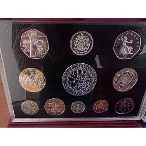 580 - Six cased sets of United Kingdom proof coins, limited editions issued by Royal Mint with accompanyin... 