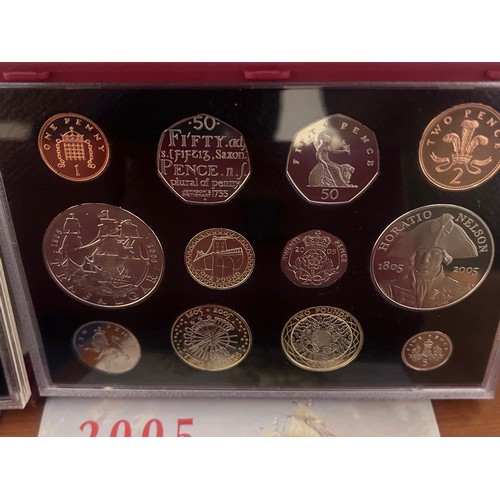 580 - Six cased sets of United Kingdom proof coins, limited editions issued by Royal Mint with accompanyin... 