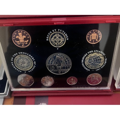 580 - Six cased sets of United Kingdom proof coins, limited editions issued by Royal Mint with accompanyin... 