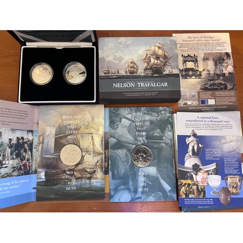 582 - A cased silver proof 200th Anniversary Nelson - Trafalgar 2 crown commemorative set with certificate... 