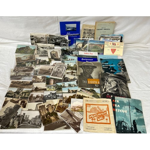 752 - Ephemera to include postcards, majority related to castles, HMSO Printed Wartime Booklets including ... 