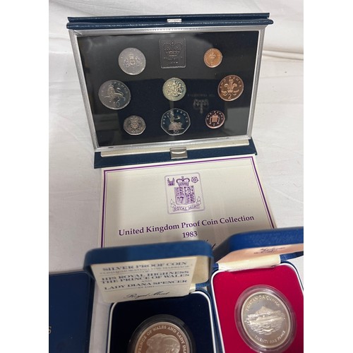 573 - A quantity of Great Britain coinage to include 1982 Proof Collection, 1983 Proof Collection, 1984 Pr... 