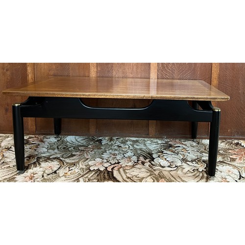 91 - Mid 20thC G Plan coffee table with gold label. 99cm x 48cm x 40cm.