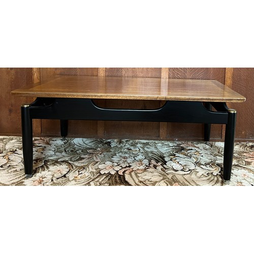 91 - Mid 20thC G Plan coffee table with gold label. 99cm x 48cm x 40cm.