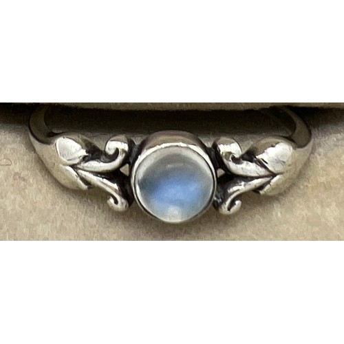 472 - A Georg Jensen silver ring set with moonstone. No. 55 Size M.