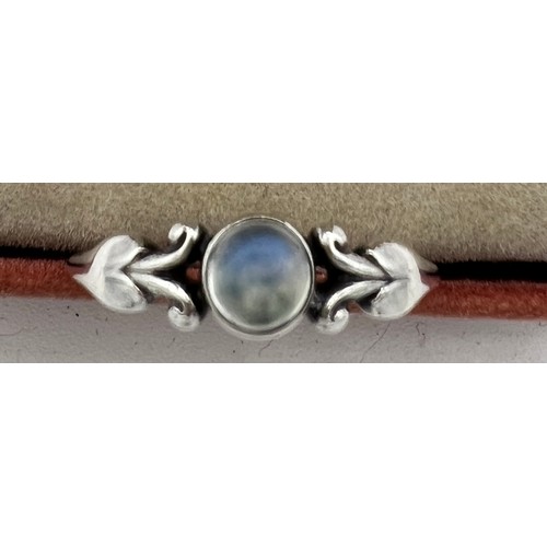 472 - A Georg Jensen silver ring set with moonstone. No. 55 Size M.