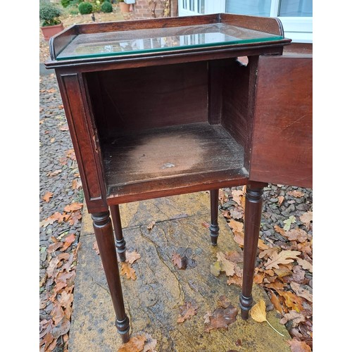 103 - A 19thC mahogany bedside cabinet with single drawer to front. 79cm h x 38cm w x 34cm d.