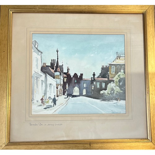 1157 - Frank Armstrong (British 1900-1966) watercolour depicting ‘Beverley Bar in Morning Sunlight’. Size i... 