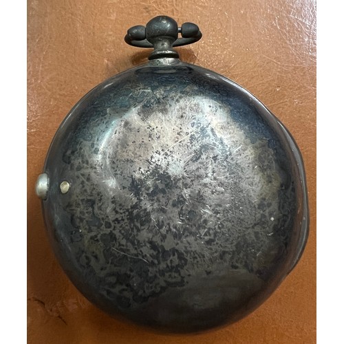 524 - Early 19thC silver pair cased pocket watch with fusée movement, London 1809, watch maker J Richards ... 