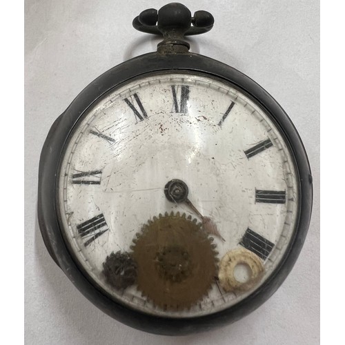 524 - Early 19thC silver pair cased pocket watch with fusée movement, London 1809, watch maker J Richards ... 