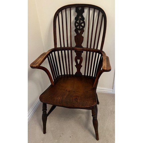 94 - A 19thC Windsor armchair, 183cm h to back.