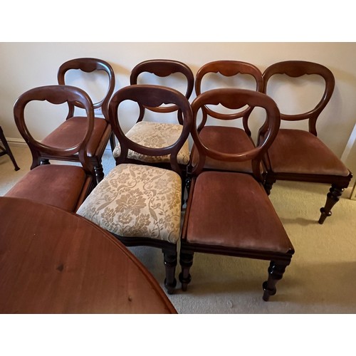 97 - Seven Victorian balloon back dining chairs (5 + 2)