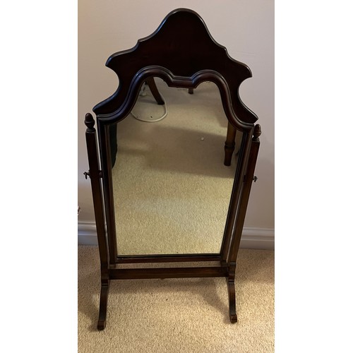 1016 - Mahogany table mirror 72cm h x 35cm w.