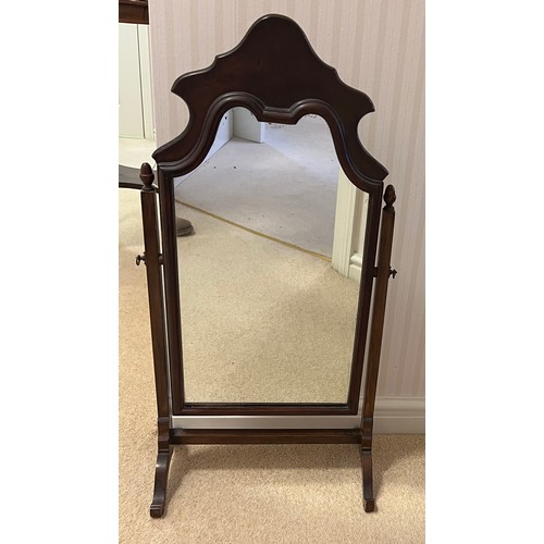 1016 - Mahogany table mirror 72cm h x 35cm w.