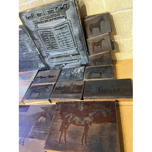 1031 - Horse racing interest. Various copper plate photographic blocks originally belonging to Sir Erik Ohl... 