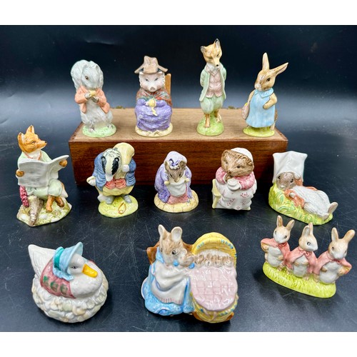 240 - Twelve Royal Albert The World of Beatrix Potter figurines 'Benjamin wakes up', 'Timmy Tiptoes', 'Tom... 