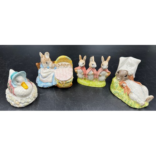 240 - Twelve Royal Albert The World of Beatrix Potter figurines 'Benjamin wakes up', 'Timmy Tiptoes', 'Tom... 