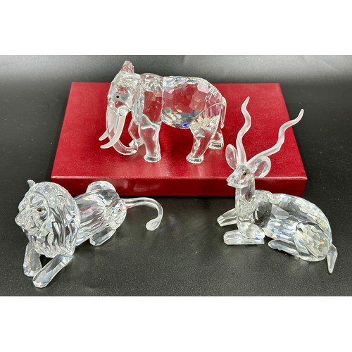 293 - Inspiration Africa Swarovski crystal Annual Editions to include Lion 1995, Elephant 1993 and The Kud... 