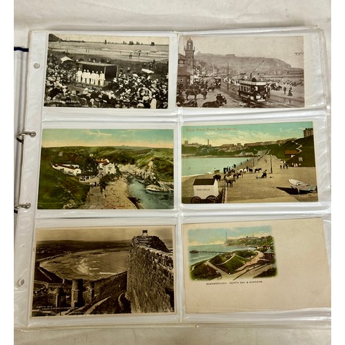 751 - A collection of 180 local interest postcards to include Scarborough, Bridlington, Whitby, Robin Hood... 