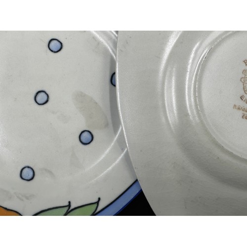 252 - Set of Burleigh ware plates, designed by Charlotte Rhead, pattern number 4101 to include a sandwich ... 