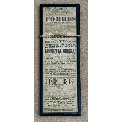 1140 - Double faced framed Theatre posters promoting the second night of Mr & Mrs W. C. Forbes, Mrs Forbes ... 