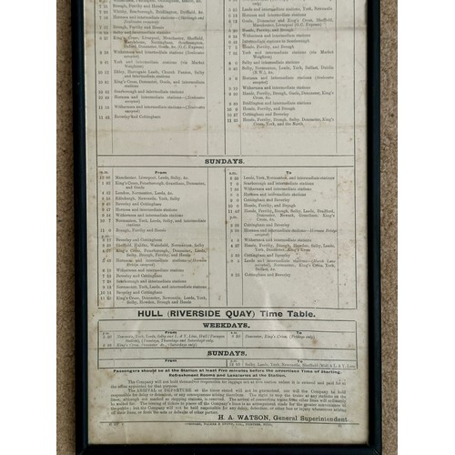 1142 - Railway interest: North Eastern Railway, Hull (Paragon) Station Time Table from 11th March 1912. Pos... 