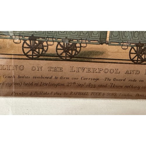 1150 - Railway interest: Two Travelling on the Liverpool and Manchester Railway, 1831, Colour Lithographs p... 