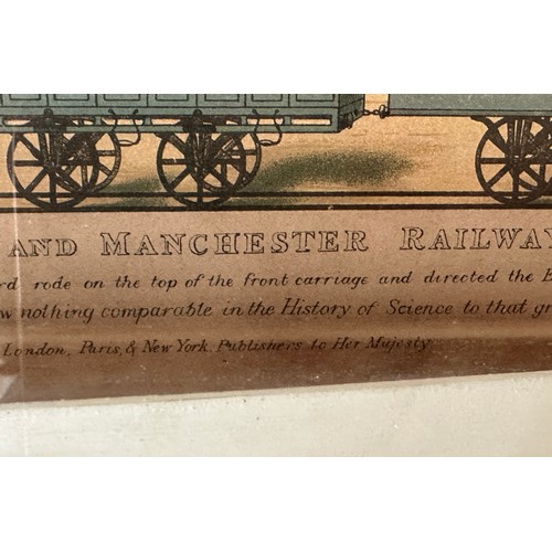 1150 - Railway interest: Two Travelling on the Liverpool and Manchester Railway, 1831, Colour Lithographs p... 