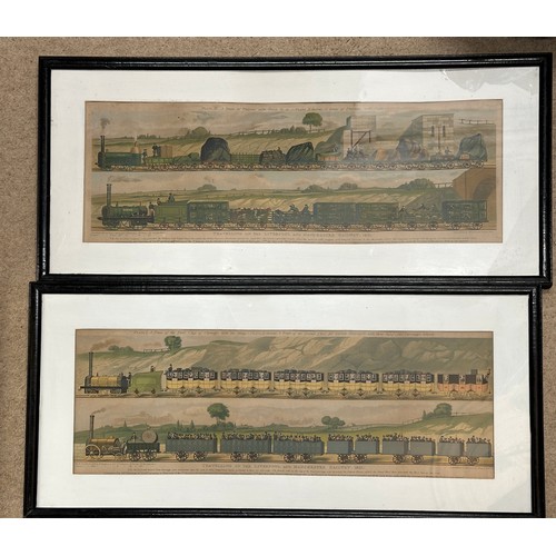 1150 - Railway interest: Two Travelling on the Liverpool and Manchester Railway, 1831, Colour Lithographs p... 