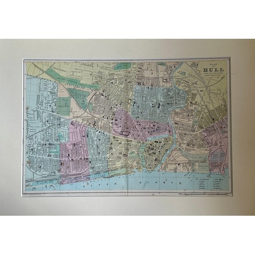 1144 - A PLAN OF HULL DIVIDED INTO 1/4 MILE SQUARES COLOURED TO SHOW THE WARDS.’ by G. W. Bacon c.1907. Unf... 